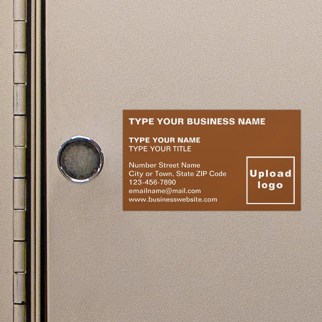 Left Aligned Style Brown Magnetic Business Card (Brown magnetic business card in left aligned style)