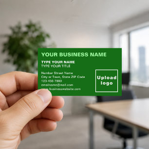 Left Aligned Style Green Business Card