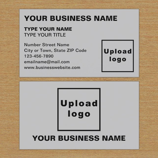 Left Aligned Style Grey Business Card (The front and back of the gray business card)