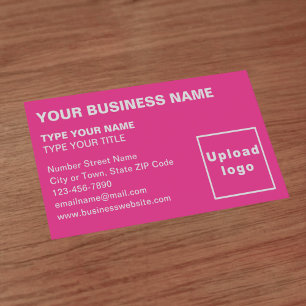 Left Aligned Style Pink Business Card