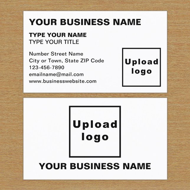 Left Aligned Style White Business Card (The front and back of the white business card)