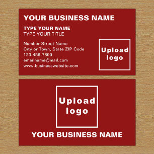Left Aligned Texts Red Business Card