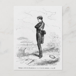 Left alone, Rastignac walked a few steps Postcard
