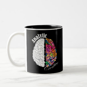 Left and Right Brain - Analytic and Creative Two-Tone Coffee Mug