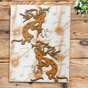 Left and Right Facing Kokopelli Musician Jigsaw Puzzle