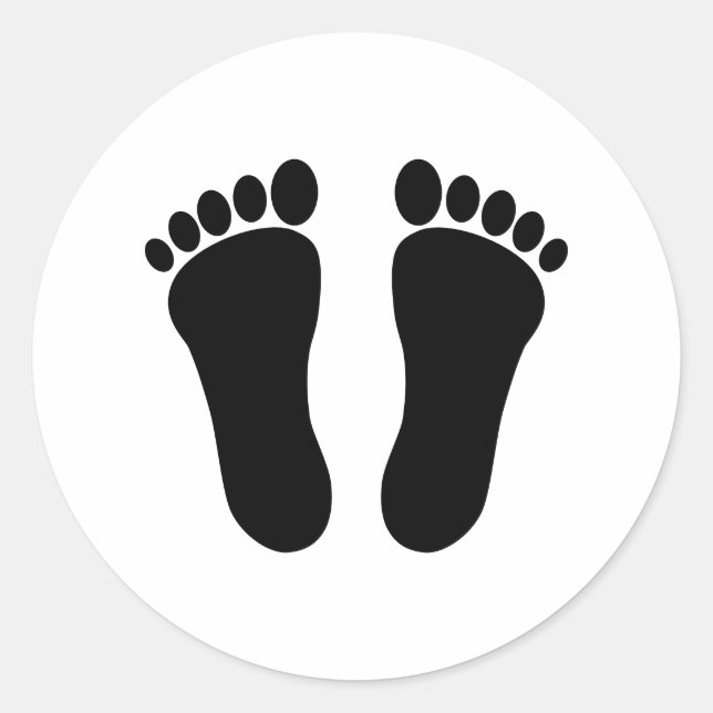Left And Right Footprints Classic Round Sticker (Front)