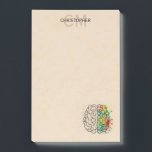 Left And Right Human Brain Personalize Monogram Post-it Notes<br><div class="desc">A comparison of the Left right human brain concept. Ready to be personalized. Just add your name and initials for a modern monogram. Creative part and logic part with social and business doodle sketch mathematics calculations and abstract art paint. The brain and mind psychology idea drawing illustration design. The brain...</div>