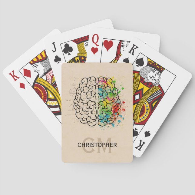 Left And Right Human Brain Personalize Playing Cards (Back)