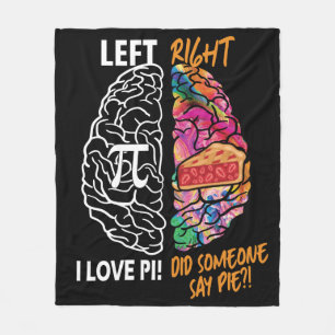 Left Brain Right Brain Pi Fleece Blanket