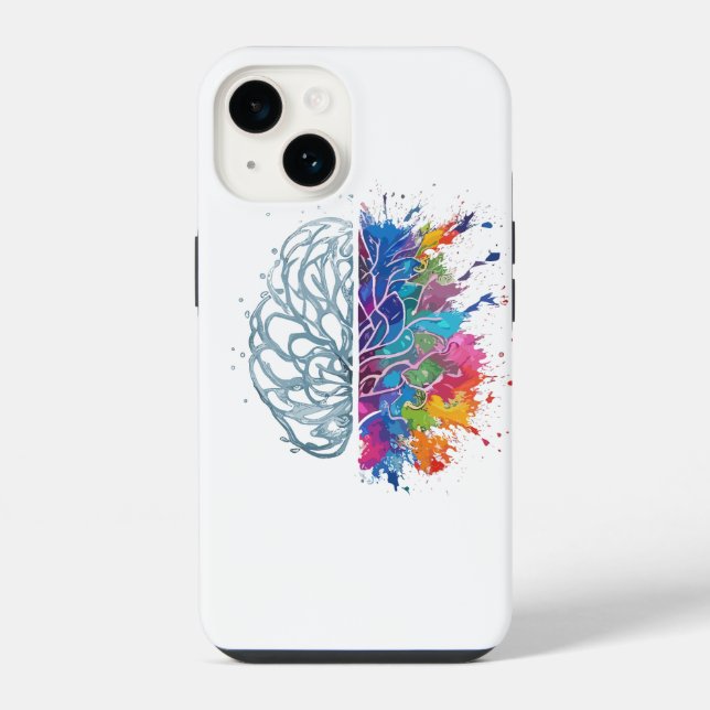 Left Brain vs Right Brain Creative Artwork iPhone Case (Back)