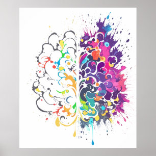 Left Brain vs Right Brain Creative Artwork Poster