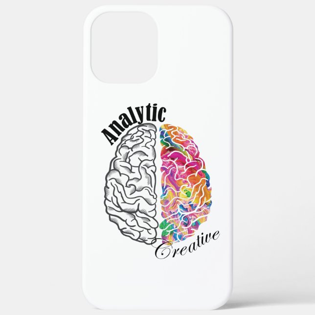 Left Brained Right Brained Analytic Creative Brain Case-Mate iPhone Case (Back)