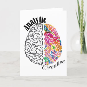 Left Brained Right Brained Analytic Creative Brain Holiday Card