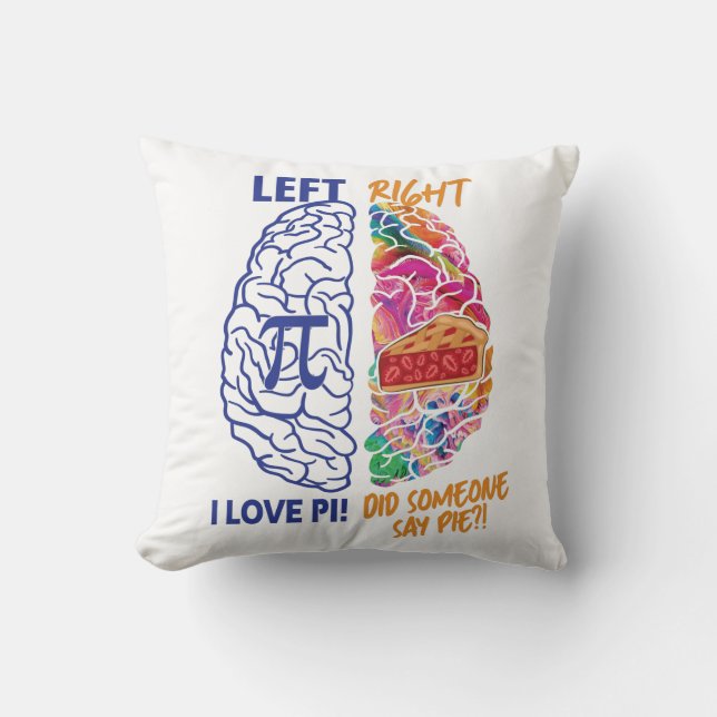 Left Brained Right Brained Funny Pi Cushion (Front)