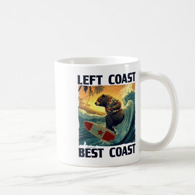 Left Coast, Best Coast Speech With Cool Surfing Be Coffee Mug (Right)