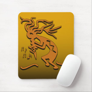 Left Facing Flute Playing Kokopelli Musician Mouse Mat