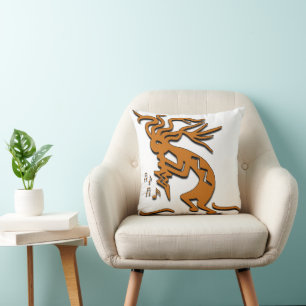 Left Facing Kokopelli Musician Cushion