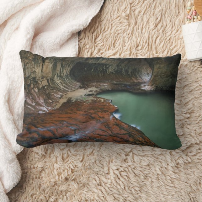 Left Fork | Zion National Park, Utah Lumbar Cushion (Blanket)