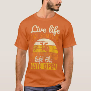 Left Gate Open Ranch Farmer Farming Animal Cow T-S T-Shirt