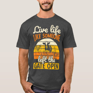 Left Gate Open Ranch Farmer Farming Animal Cow T-Shirt