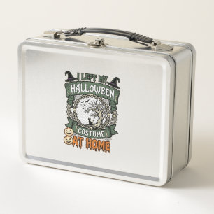 Left Halloween Costume Home Tree Cat Pumpkins_1 Metal Lunch Box
