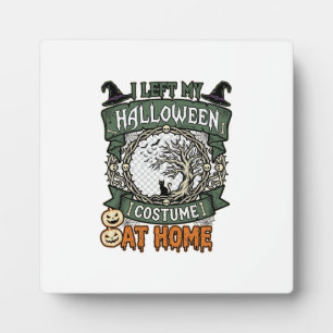 Left Halloween Costume Home Tree Cat Pumpkins_1 Plaque