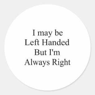 Left Handed Classic Round Sticker
