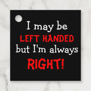 Left Handed Humourous Favour Tags