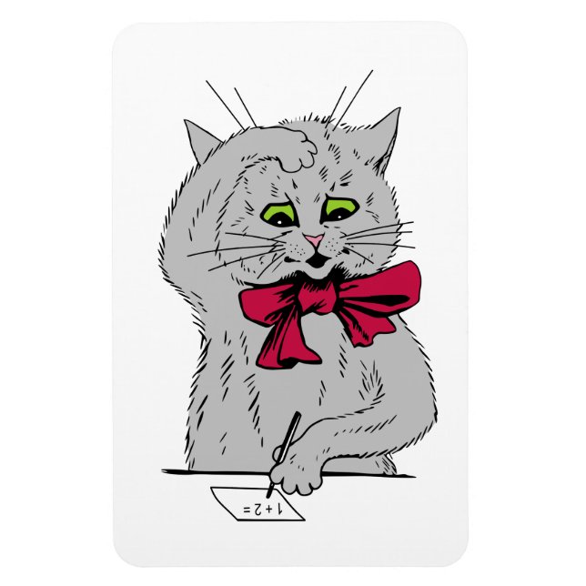 Left Handed Math Cat Magnet (Vertical)