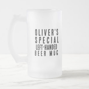Left Handed Novelty Gift Funny Frosted Glass Beer Mug