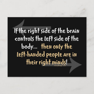 Left-handed people postcard