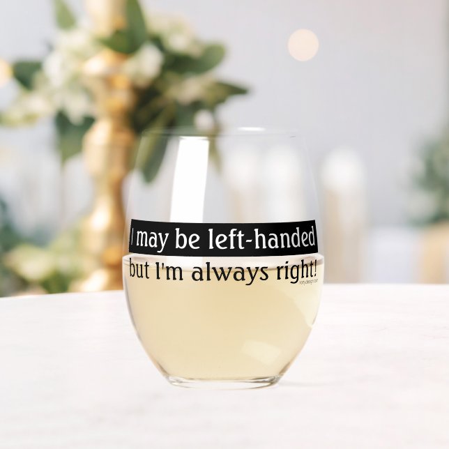 Left-handed people stemless wine glass (Insitu (Wedding))