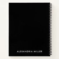 Left-Handed Personalised Black Monogram Spiral