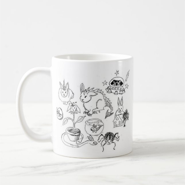 Left-handed plot bunnies mug (Left)