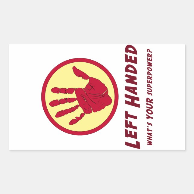 Left Handed Super Power Rectangular Sticker (Front)