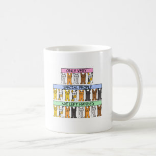 Left Handers Day August 13th Cartoon Cats Coffee Mug
