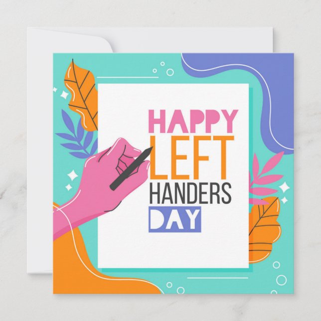 Left Handers Day Holiday Card (Front)
