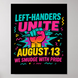 Left Handers Day Left Southpaw Pride Funny August Poster
