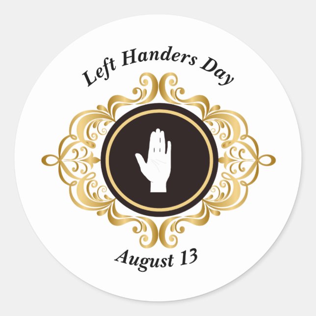 Left Handers Day Silhouette Sticker (Front)