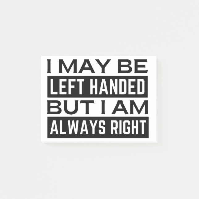 Left Hander's Post-it Notes (Front)