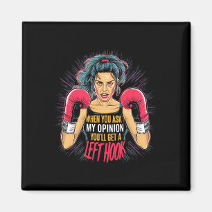 Left Hook Opinion Boxing Wife Fun Martial Arts  Magnet