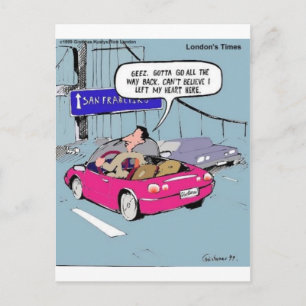 Left My Heart In San Francisco Funny Gifts & Tees Postcard