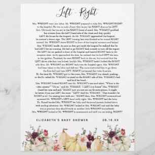 Left - Right Baby Shower Game