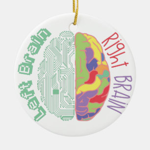Left & Right Brain Ceramic Tree Decoration
