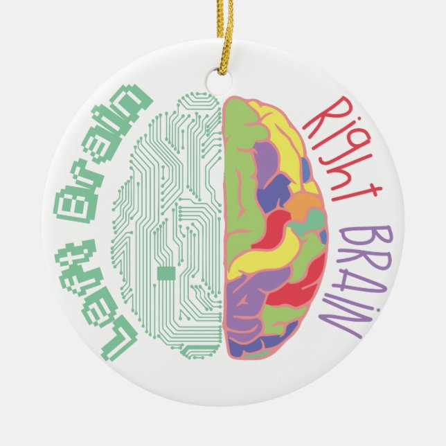 Left & Right Brain Ceramic Tree Decoration (Front)