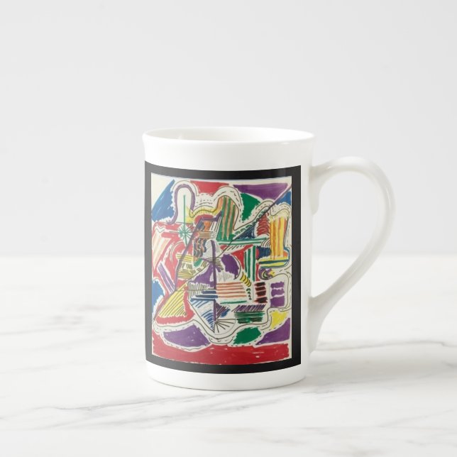 Left Right Hand Simplicity Abstract Bone China Mug (Right)