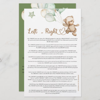 Left Right Teddy Bear Baby Shower