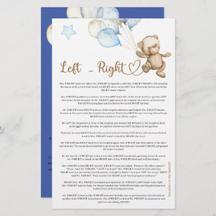 Left Right Teddy Bear Baby Shower
