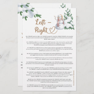 Left Right Winter Baby Shower Game