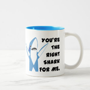 Left Shark Dancing Valentine Two-Tone Coffee Mug